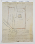 1654 Plattegrond van het terrein van de buitenplaats Ter Nesse te Linschoten